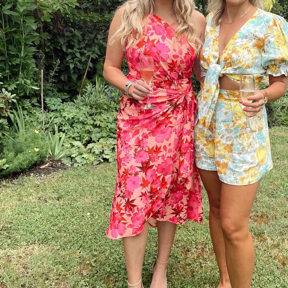 Pilgrim Floral One Shoulder Midi Dress